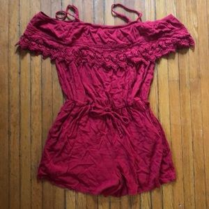 Maurices Red Romper Size Small